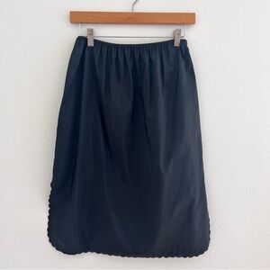 Vintage Black Slip Skirt With Scallop Trim